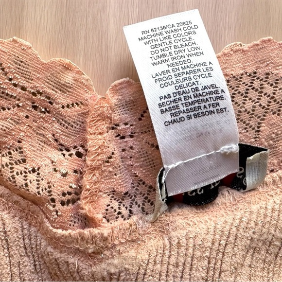 GUESS JEANS Authentic Lace Trim Glitter Ribbed Knit Top Juniors XS/S - Picture 5 of 7